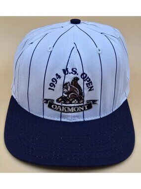 Vintage 1994 U.S. Open Oakmont Golf Pinestripes Strapback USA Made Hat Cap